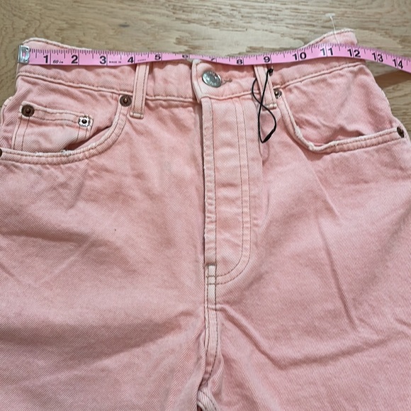 Zara Washed Pink Hugh Waisted Button Fly 5-Pocket Denim Shorts - Picture 10 of 14
